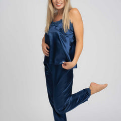 Комплект сатенени пижами от 5 части - Blue Navy